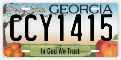 GA license plate CCY1415