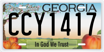 GA license plate CCY1417