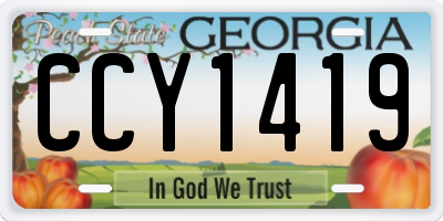 GA license plate CCY1419