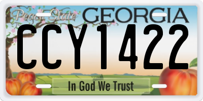 GA license plate CCY1422