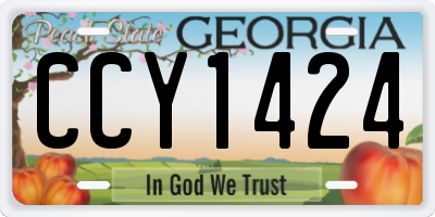 GA license plate CCY1424