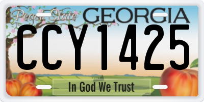 GA license plate CCY1425