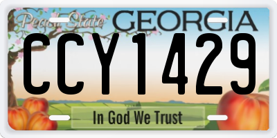GA license plate CCY1429