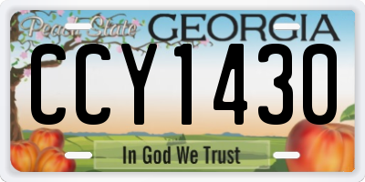 GA license plate CCY1430