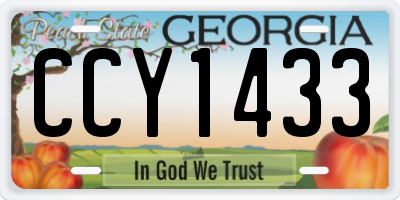 GA license plate CCY1433