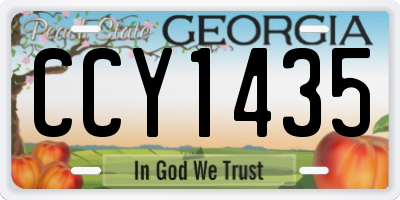 GA license plate CCY1435