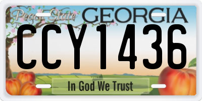GA license plate CCY1436
