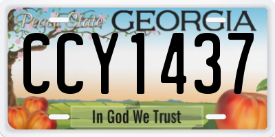 GA license plate CCY1437