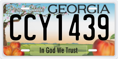 GA license plate CCY1439