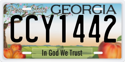 GA license plate CCY1442