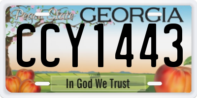 GA license plate CCY1443