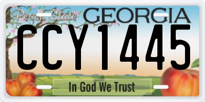 GA license plate CCY1445