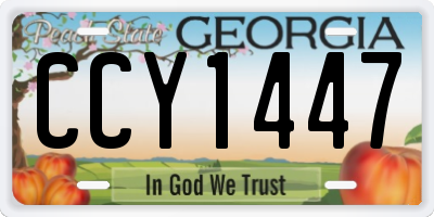 GA license plate CCY1447