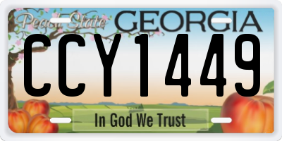 GA license plate CCY1449