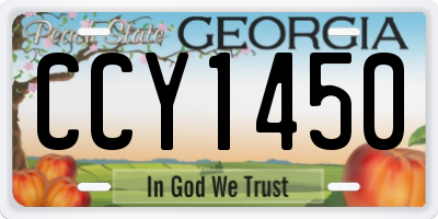 GA license plate CCY1450