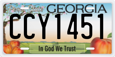 GA license plate CCY1451