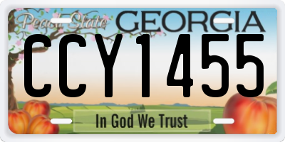 GA license plate CCY1455