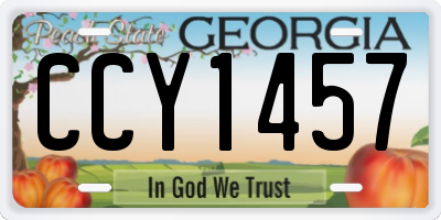GA license plate CCY1457