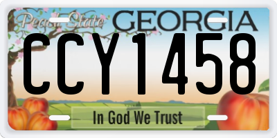 GA license plate CCY1458