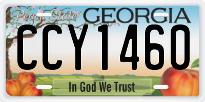 GA license plate CCY1460