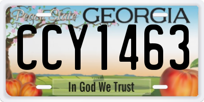 GA license plate CCY1463