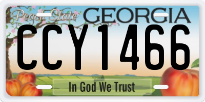 GA license plate CCY1466