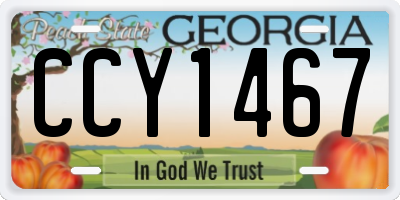 GA license plate CCY1467