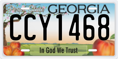 GA license plate CCY1468