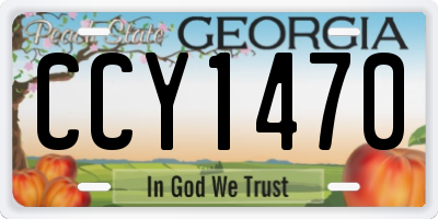 GA license plate CCY1470