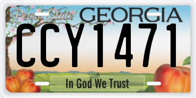 GA license plate CCY1471