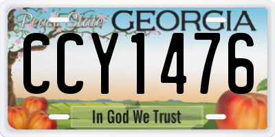 GA license plate CCY1476
