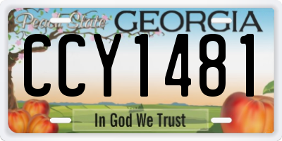 GA license plate CCY1481