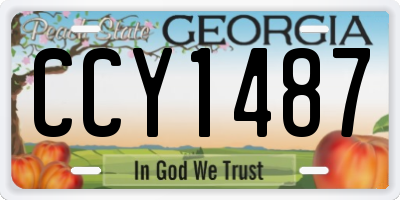GA license plate CCY1487