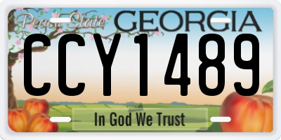 GA license plate CCY1489