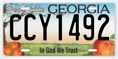 GA license plate CCY1492