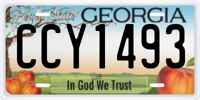 GA license plate CCY1493