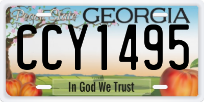 GA license plate CCY1495