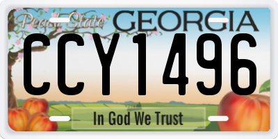GA license plate CCY1496