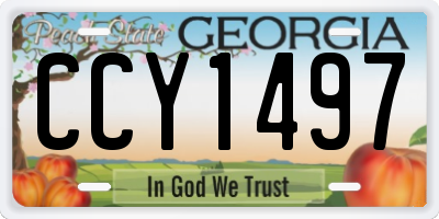 GA license plate CCY1497