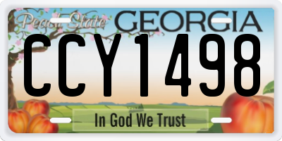 GA license plate CCY1498