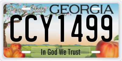 GA license plate CCY1499