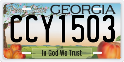 GA license plate CCY1503