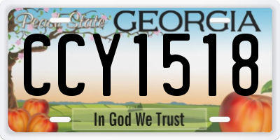 GA license plate CCY1518