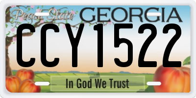 GA license plate CCY1522