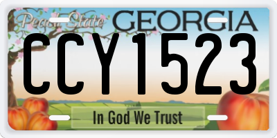 GA license plate CCY1523