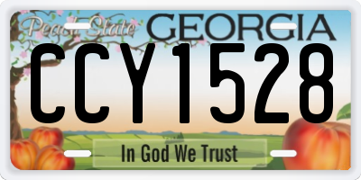 GA license plate CCY1528