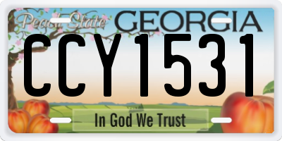 GA license plate CCY1531