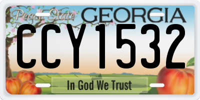 GA license plate CCY1532
