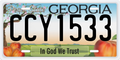 GA license plate CCY1533