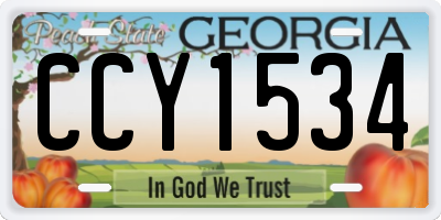 GA license plate CCY1534